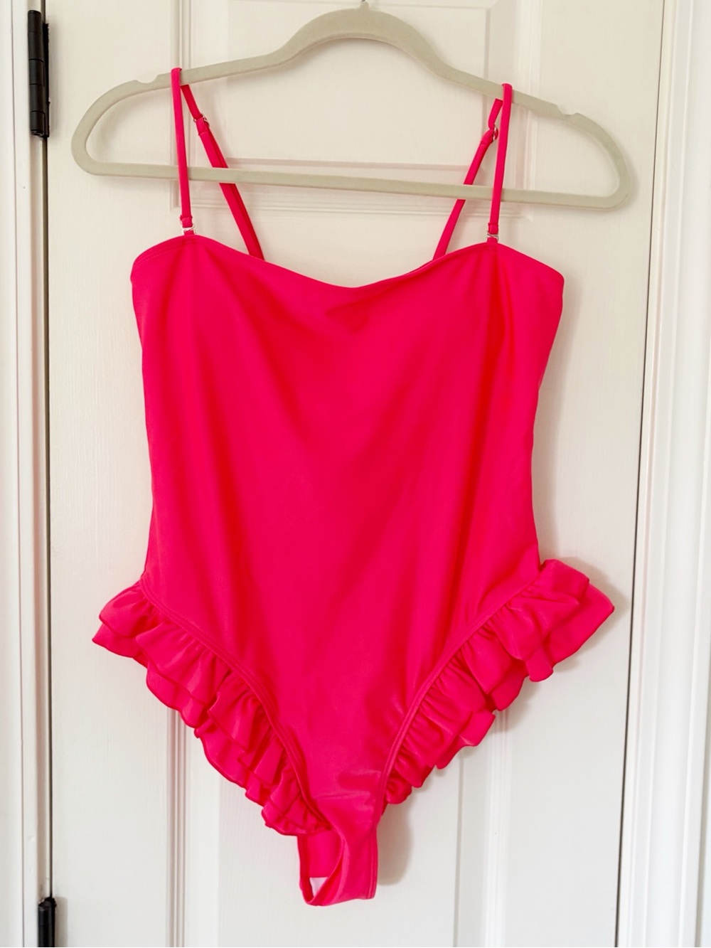Ruffled Hot Pink One-Piece Swimsuit medium